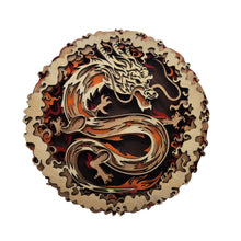 Load image into Gallery viewer, Wooden Mandala Chinese Dragon Illuminated