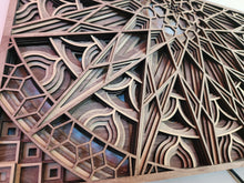 Load image into Gallery viewer, Large Mandala Wood Wall Art Illuminated
