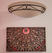 Load image into Gallery viewer, Large Mandala Wood Wall Art Illuminated