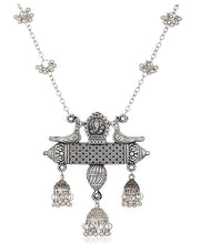Load image into Gallery viewer, German Silver Afghani Long Chain Pendant Earrings Necklace Jewellery Set