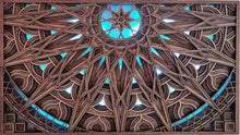 Load image into Gallery viewer, Large Mandala Wood Wall Art Illuminated