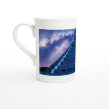 Load image into Gallery viewer, Maya Temple Mug - White 10oz Porcelain Slim Mug
