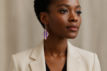 Load image into Gallery viewer, Pastel diamonds hand-made earrings
