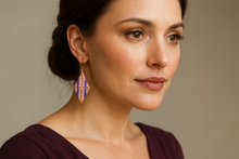 Load image into Gallery viewer, Pastel diamonds hand-made earrings
