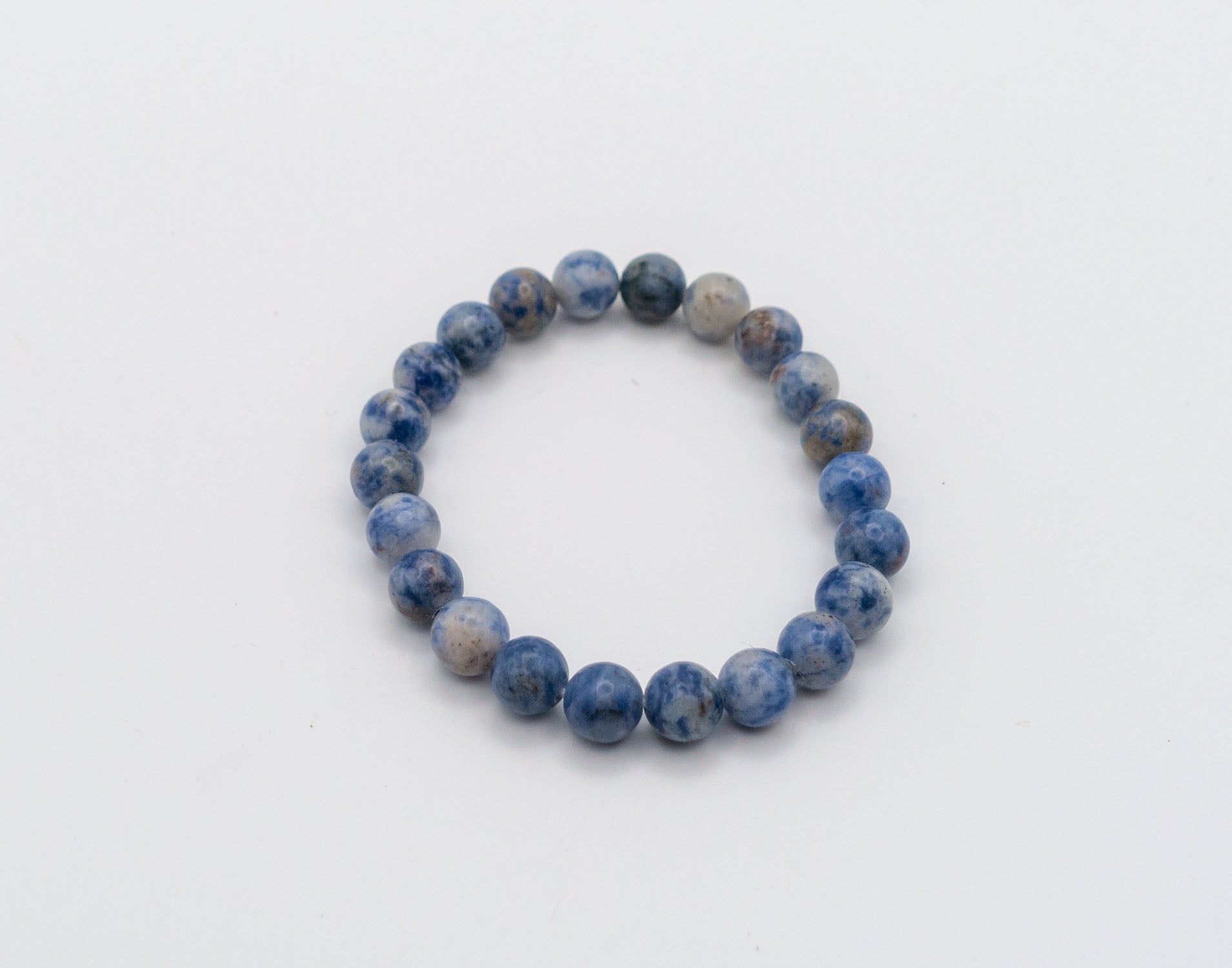 Wrist Mala Bracelet - Blue Agate Quartz