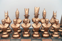 Load image into Gallery viewer, Egyptian themed Wood/Resin Handmade Chess Set with Lights – Limited edition!
