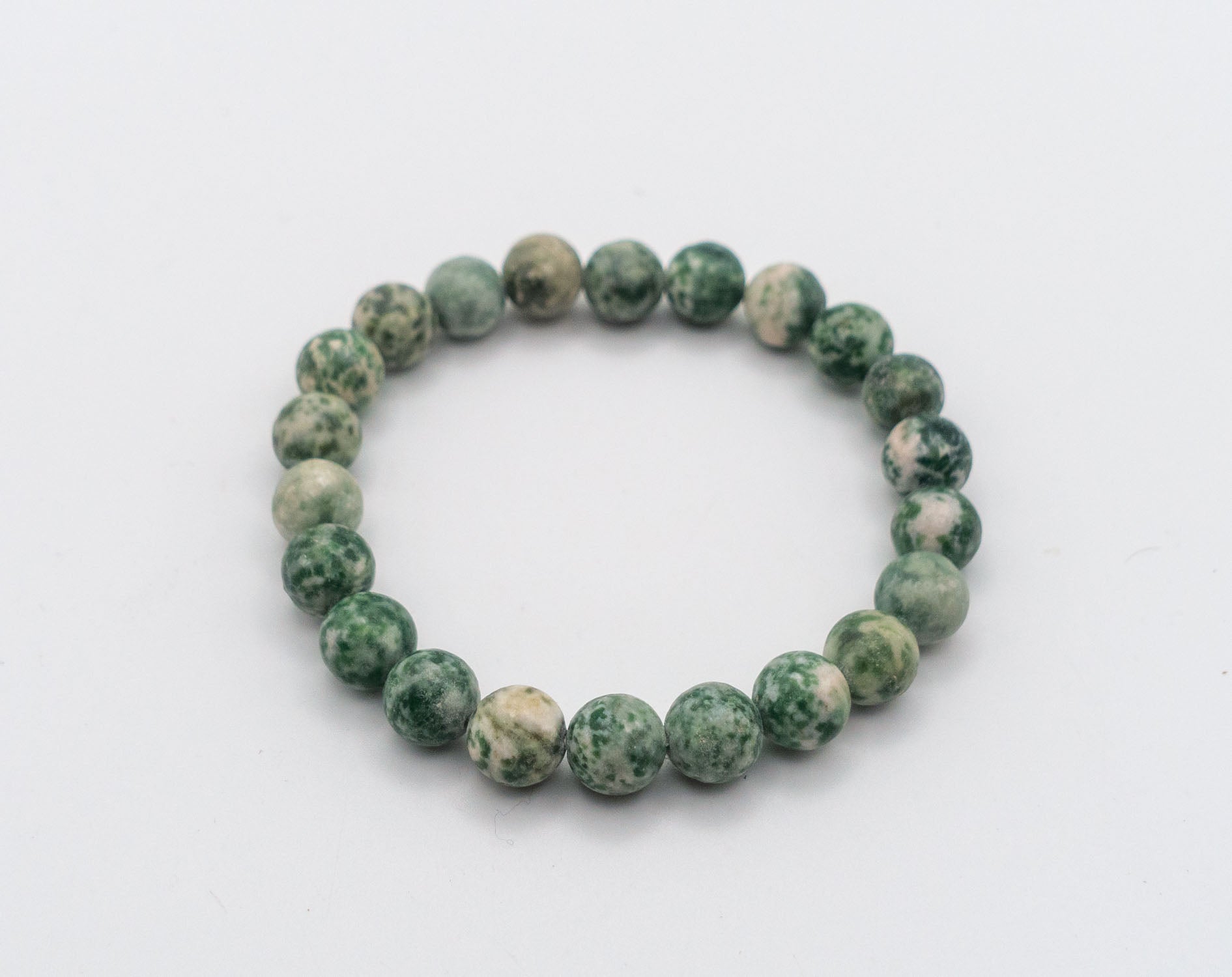 Wrist Mala Bracelet - Green Agate Quartz