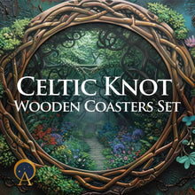 Load image into Gallery viewer, Celtic Knot Wooden Coasters Set
