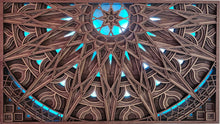 Load image into Gallery viewer, Large Mandala Wood Wall Art Illuminated
