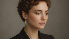 Load and play video in Gallery viewer, Rainbow diamond hand-made earrings
