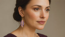 Load and play video in Gallery viewer, Pastel diamonds hand-made earrings
