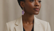 Load and play video in Gallery viewer, Pastel diamonds hand-made earrings
