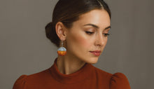Load and play video in Gallery viewer, Sunrise hand-made earrings
